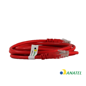 AD-10284  PATCH CORD CAT.6 UTP - 1,5M - VERMELHO - 100% COBRE - ANATEL
