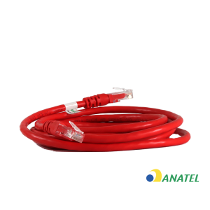 PATCH CORD CAT.6 UTP - 2,5M - VERMELHO - 100% COBRE - ANATEL